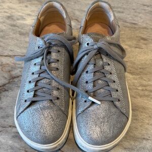 Birkenstock Silver Metallic Lace-Up Sneakers
